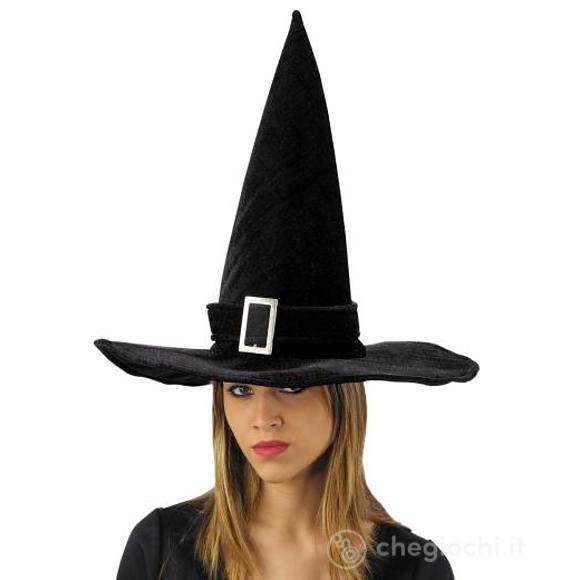 Cappello strega in velluto nero (05770)