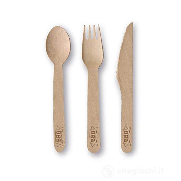 Wooden Cutlery Bbq Party 24 Pieces