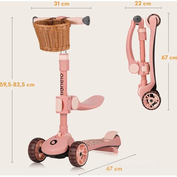 Monopattino Bici 2in1 - Franky Rosa 3 ruote