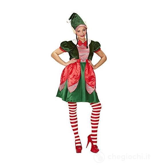 Elfo Aiutante Di Babbo Natale (Vestito, Cappello Con Orecchie E Trecce) L
