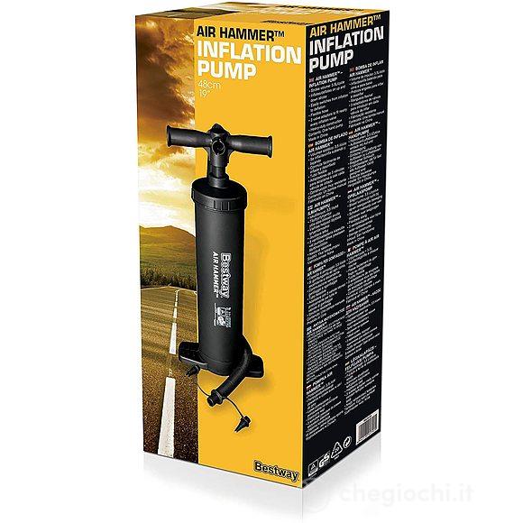 Pompa Manuale cm. 48 Volume 3.500 Cc Gonfia/Sgonfia 3 Adattatori Per Valvola