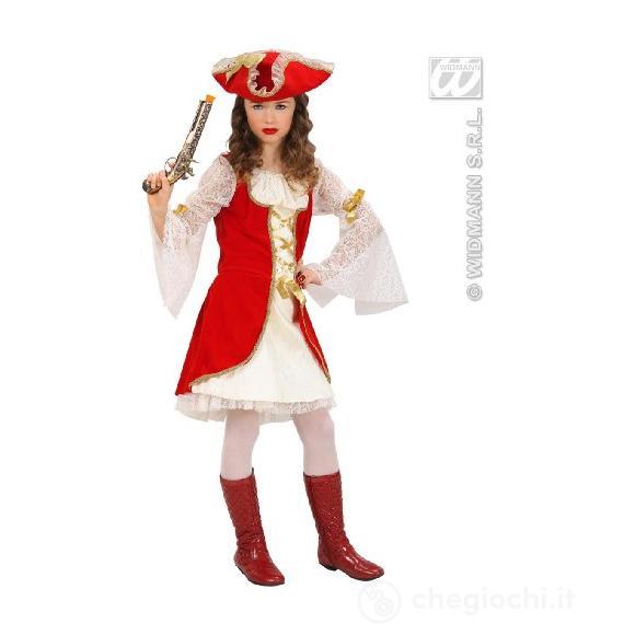 Capitano Pirata (140 cm / 8-10 Years) (Vestito, Cappello)
