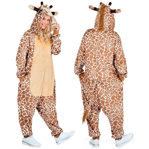 Tuta In Peluche Giraffa (Tuta Con Cappuccio) (L/XL)