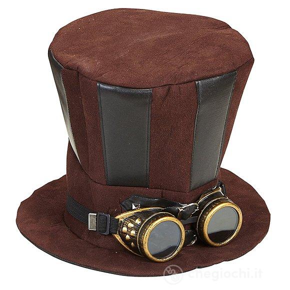 Cappello cilindro steampunk con occhiali