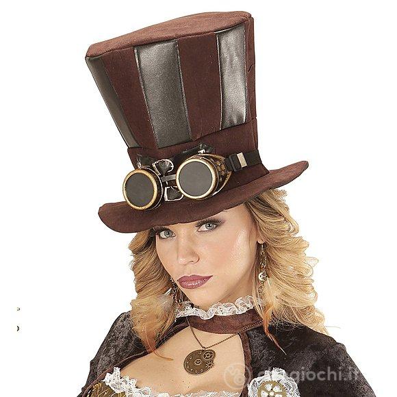 Cappello cilindro steampunk con occhiali
