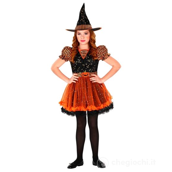 Costume Strega (Vestito, Cappello) (128 cm / 5-7 Years) (01816)