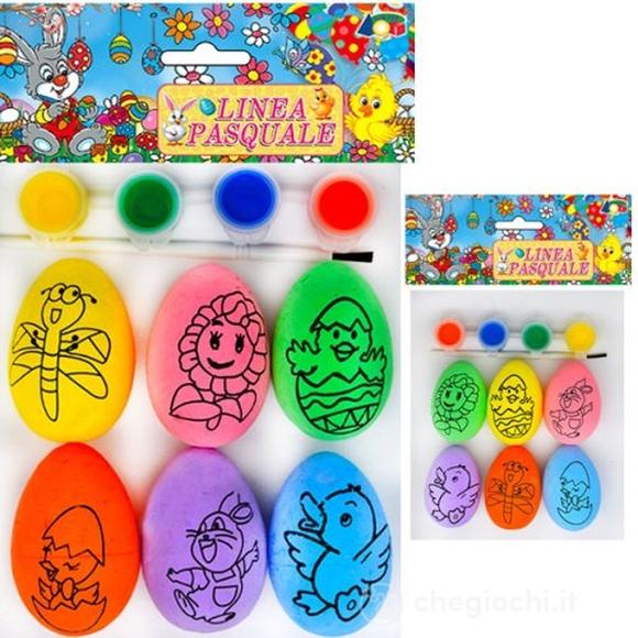Set 6 uova da colorare con acquerelli (91134)