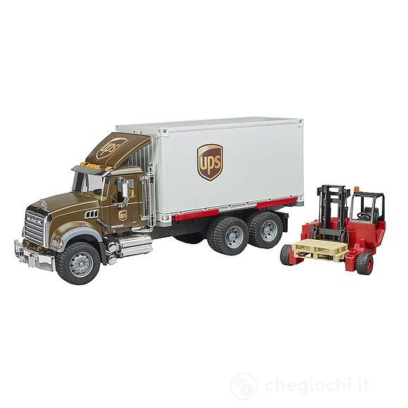 Camion Mack granite UPS portacontainer con muletto (02828)