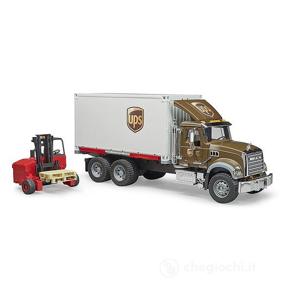 Camion Mack granite UPS portacontainer con muletto (02828)