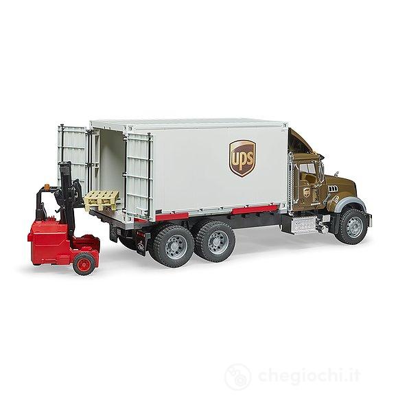 Camion Mack granite UPS portacontainer con muletto (02828)