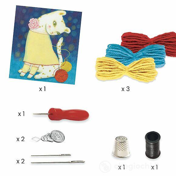 Woolly jumper  French knitting and pompoms (DJ09833)