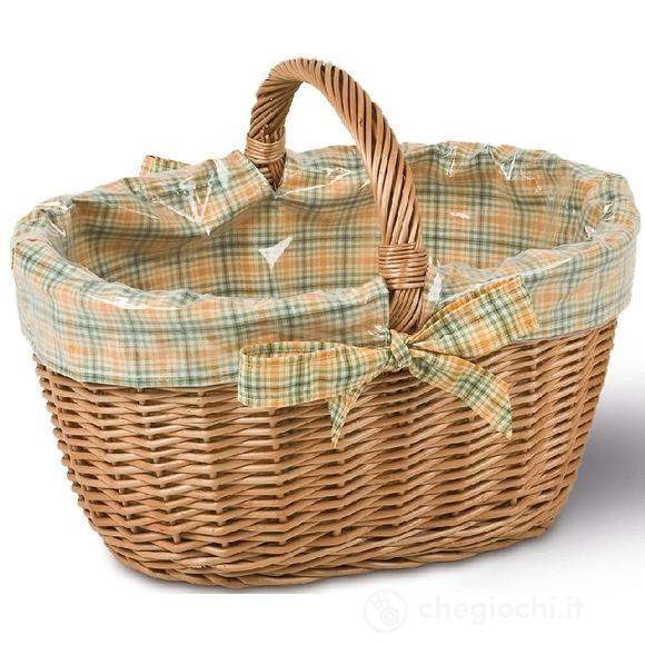 Cesto Con Fodera Colore Naturale 50x37x24/36cm