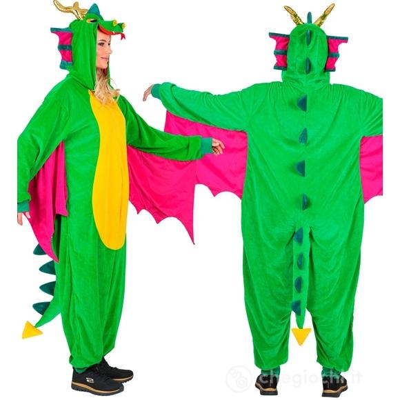 Tuta In Peluche Drago (Tuta Con Cappuccio) (XXL)