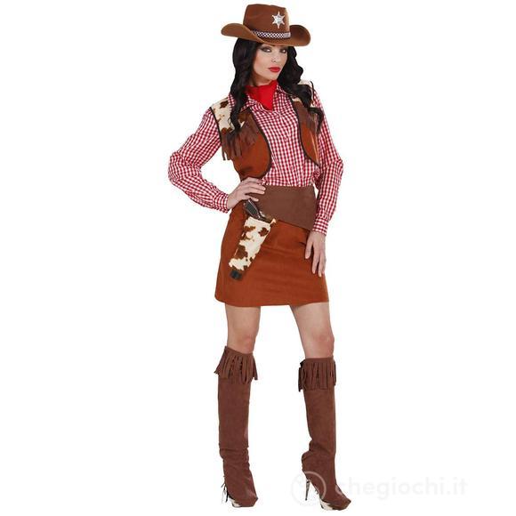 Cowgirl (Camicia, Gilet, Gonna, Cintura Con Fondina, Copristivali, Bandana) S