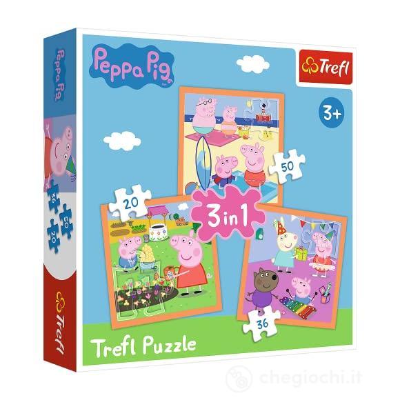 Peppa Pig: Trefl - Puzzle 3 in 1 - Inventive Peppa Pig