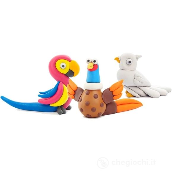 Medium Set Pasta Modellabile - Uccelli 1 - Fagiano, Pappagallo, Colomba (705600411)