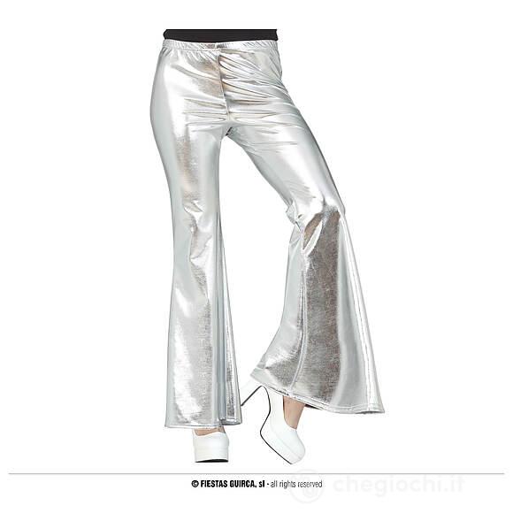 Pantaloni A Campana Argento L (16861)
