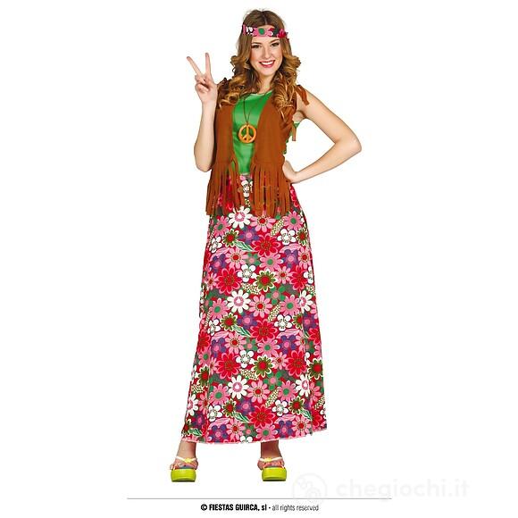 Costume Lungo Donna Anni 60 Hippie Figlia Dei Fiori Taglia M (80862)