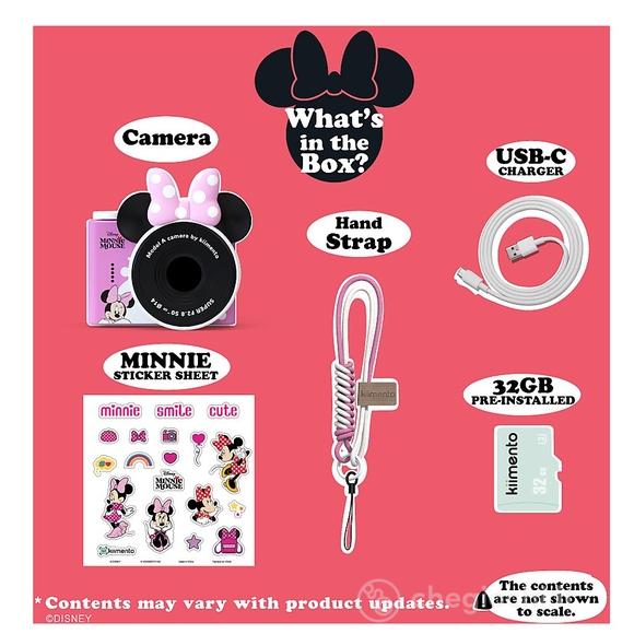 Macchinetta Fotografica Digitale Mini Kiimento - Minnie Mouse - Foto e Video - Dai 3 Anni