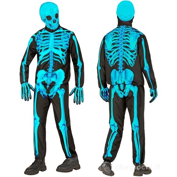Scheletro Fluorescente Fast Costume (giacca, pantaloni, guanti, maschera) 164 cm / 14-16 anni - Costume Bimbo - Halloween, Personaggi Gotici e Horror
