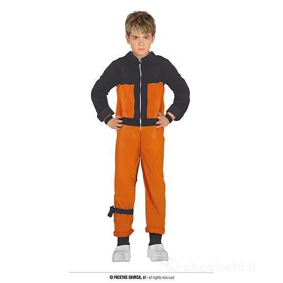 Costume Ninja Arancione E Nero Bambino 7-9 Anni (77894)