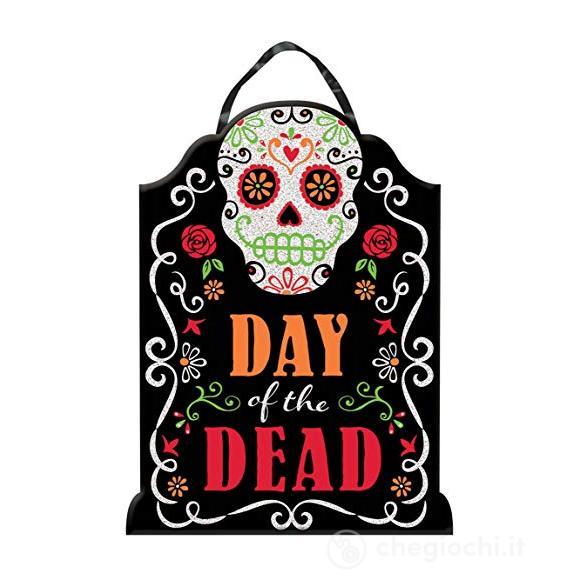Amscan: Sign Day Of The Dead With Glitter Font / Decorazione Da Appendere 40x 30