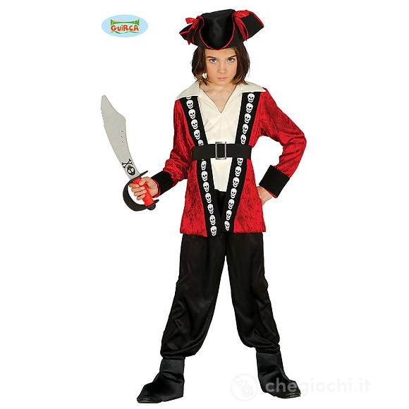 Costume Bambino Corsaro Pirata Con Teschi Taglia 10-12 Anni (85900)
