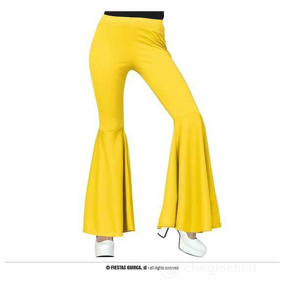 Pantalone A Zampa Di Elefante Elastico Giallo (16910)