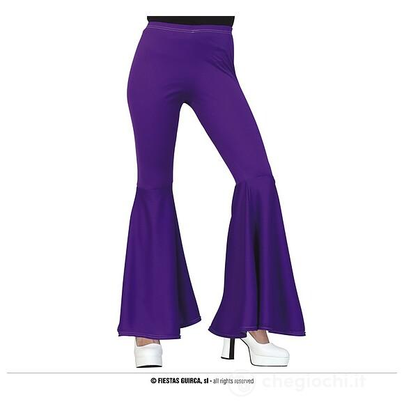 Pantalone A Zampa Di Elefante Elastico Lilla (16911)