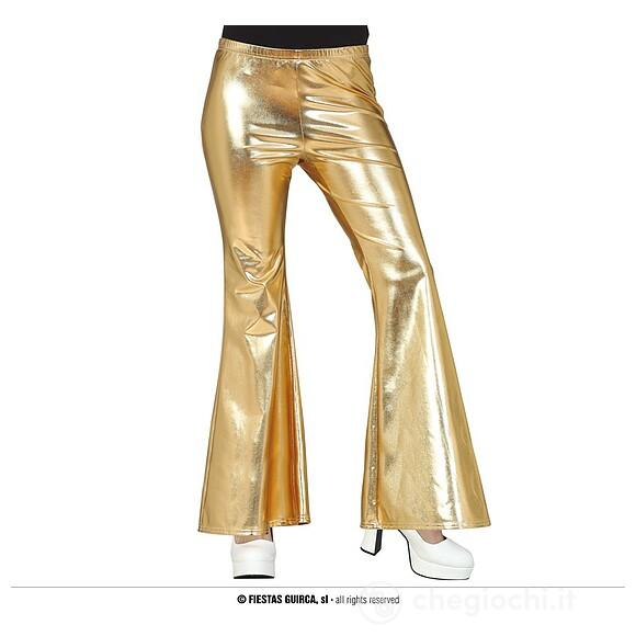 Pantalone A Zampa Di Elefante Elastico Oro (16913)