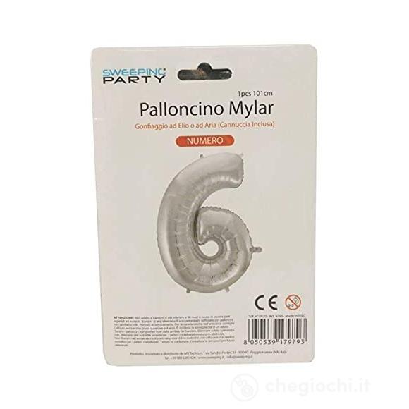 Palloncino Cm. 41 N. 6 Col. Argento