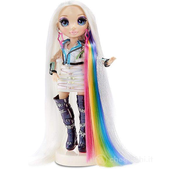 Rainbow High Hair Studio - Bambola Amaya Raine capelli extra lunghi e colori lavabili 5 in 1