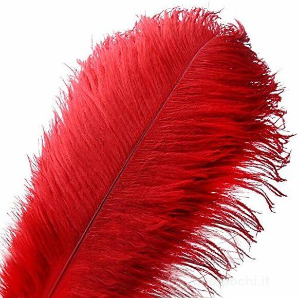 Conf. 10 Piume Struzzo 34/38 Cm Rosso (932)