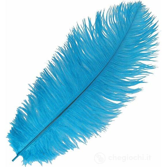 Conf. 10 Piume Struzzo 34/38 Cm Azzurro (934)