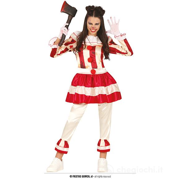 Costume Clowne A Strisce Ragazzi Taglia 14-16 Anni (77938)