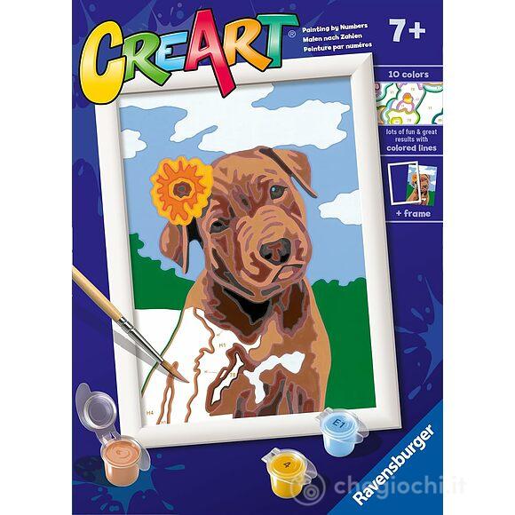 CreArt - Cucciolo di cane con fiore (23939)
