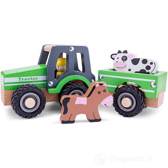 Trattore con rimorchio - animali in legno (11941)