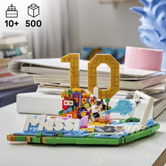 LEGO Editions 43011 Lionel Messi – Highlights Calcistici, Giocattolo 3D da Esposizione, Minifigure da Collezione, Regalo 10+