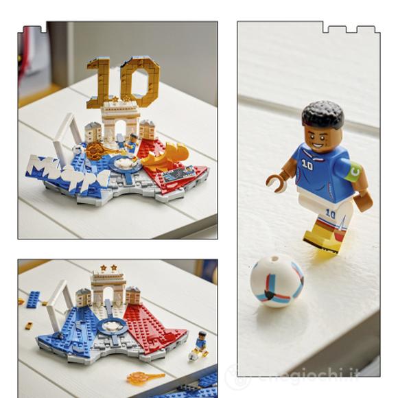 LEGO Editions 43013 Kylian Mbappé – Highlights Calcistici, Giocattolo 3D da Esposizione con Minifigure, Regalo Bambini da 10+