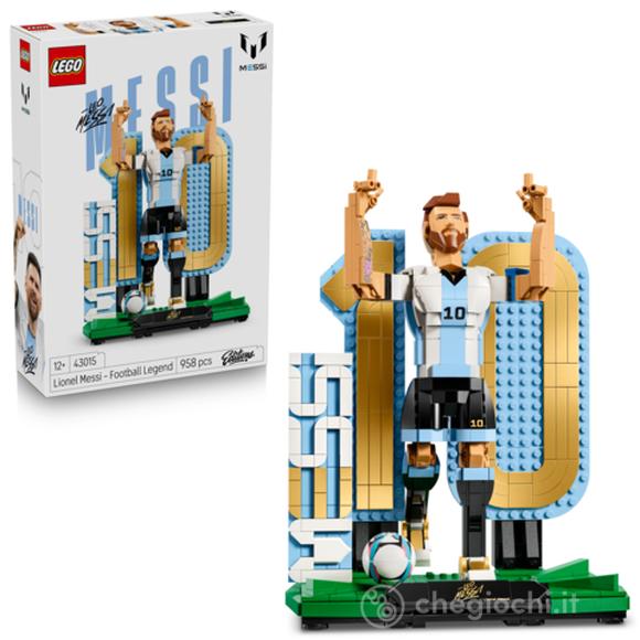 LEGO Editions 43015 Lionel Messi – Leggenda del Calcio, Action Figure Giocattolo 3D da Esposizione, Regalo per Bambini da 12+