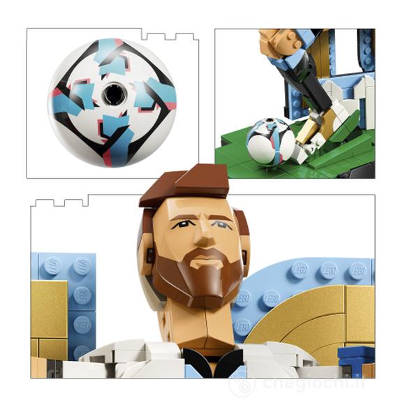 LEGO Editions 43015 Lionel Messi – Leggenda del Calcio, Action Figure Giocattolo 3D da Esposizione, Regalo per Bambini da 12+