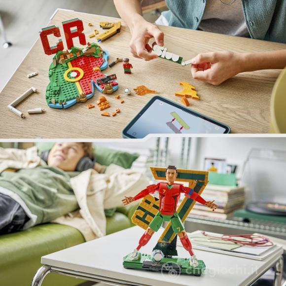 LEGO Editions 43016 Cristiano Ronaldo – Leggenda del Calcio, Action Figure Giocattolo 3D da Esposizione, Regalo Bambini 12+
