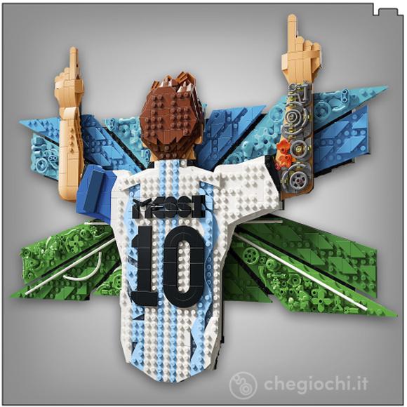 LEGO Editions 43018 Lionel Messi – Celebrazione, Wall Art 3D Fai da Te, Decorazione da Parete, Regalo a Tema Calcio da 14+