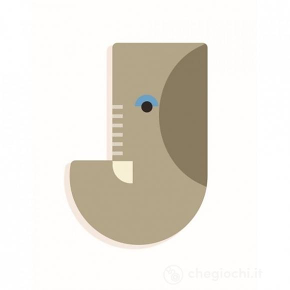 J - Lettera in legno (colore assortito) (DD04969)