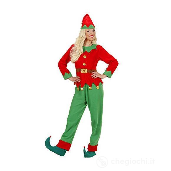 Elfo Aiutante Di Babbo Natale (Casacca Con Cintura, Pantaloni,Cappello) L